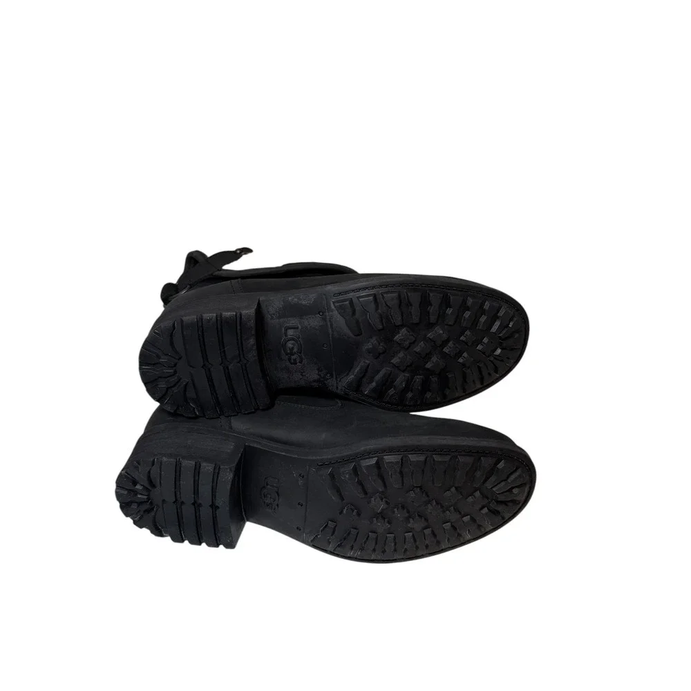 UGG Aldon Fold Down Cuff Boots Black Water Resistant‎ Wool Lined Women's 9.5 New